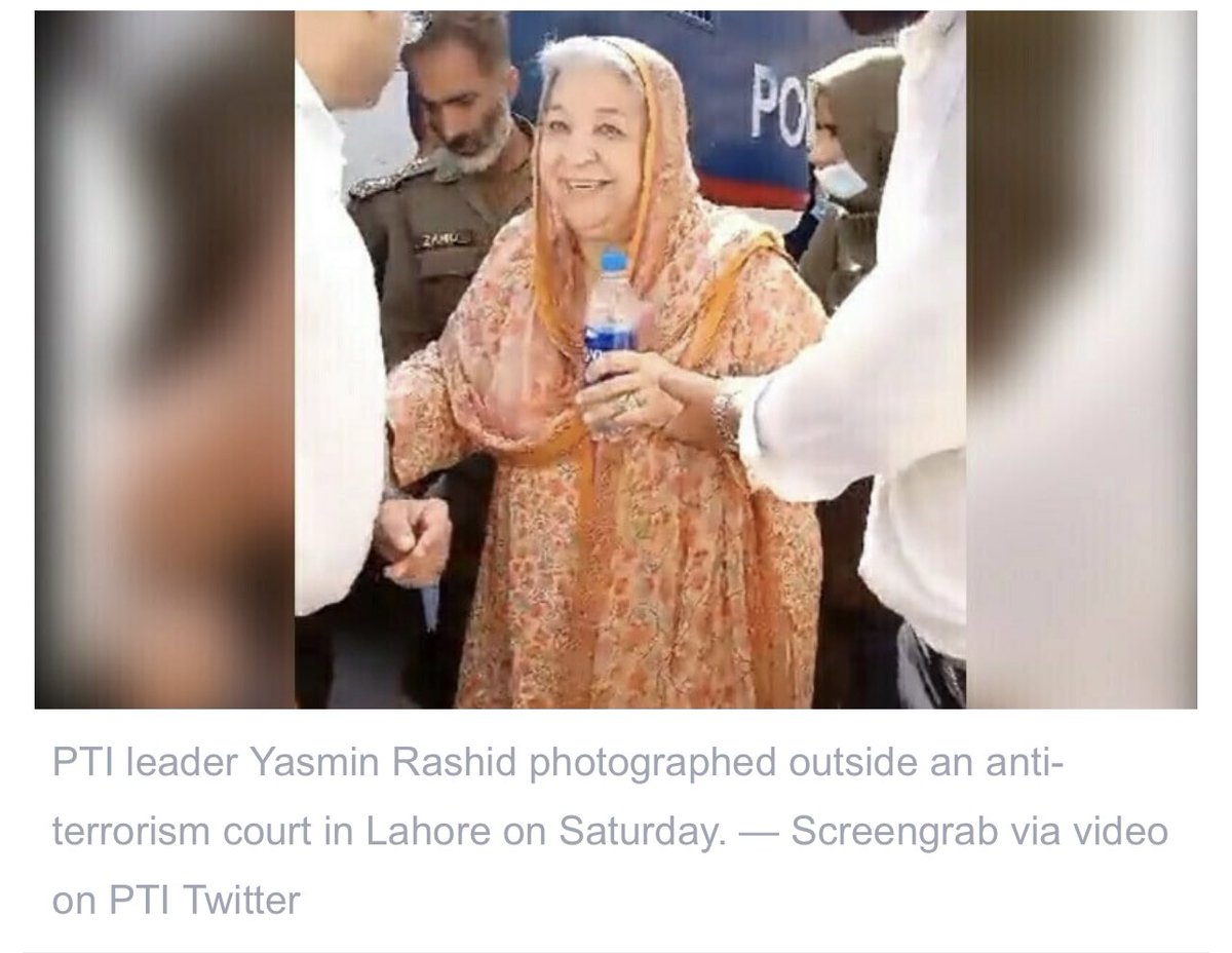 EzraEjaz's tweet photo. True face of sincerity and resilience for the cause of @PTIofficial
Proud of @Dr_YasminRashid and all standing firm on values
What next for the phony narrative of #CCHouse ?
#WontLeaveYouIK
#ReleaseFemalePrisoners
#ReleasePtiSupporters
@KaliwalYam @vanillasky458 @DrAwab https://t.co/Biv3HccE2U