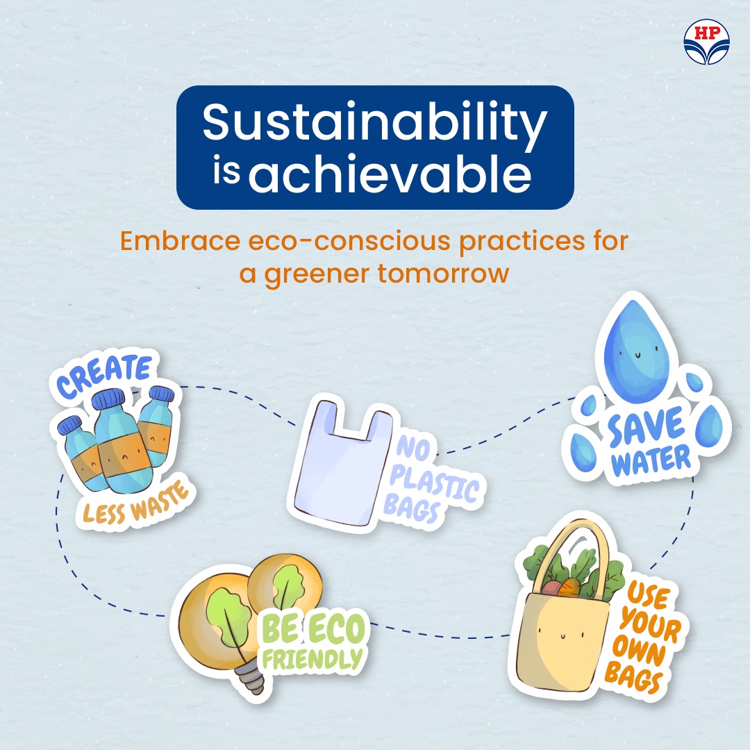 Together, let's fuel the future with eco-friendly  practices. At HP Retail, we believe that sustainability is not just achievable, but also the only way forward.

#HPCL #HPRetail #MeraHPPump <a href="/HPCL/">Hindustan Petroleum Corporation Limited</a> 
#Sustainaibility #EcoFriendlyPractices