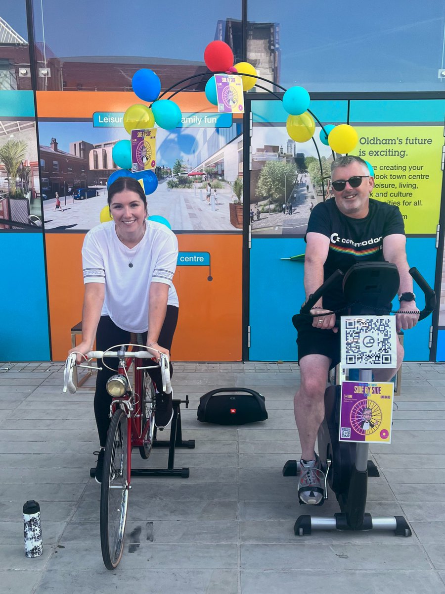 OldhamYouth's tweet photo. Our @DaynaBrannickOC is doing her bit to support @overspoke from the amazing @OTWOldham - raising funds to support young people accessing their programmes! Craig is cycling 602 miles - the length of the UK - Dayna will join him for an hour! Go Dayna! 1/2 https://t.co/IrlyC50q9c