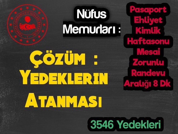 slnyglmz's tweet photo. @AliYerlikaya Bakanım , Allah utandırmasın. 
Hayırlı görevler diliyoruz.
Yedeklerin Ek Atama ile Kadro Sebepli Mağduriyeti bitecek.
Size Güveniyoruz . 
İçişleri Bakanlığı 3546 Yedekleri 🇹🇷
@orhankrkrt
@ErcanSeki
@hasandogan 
@mustafaakis
@melihguuner
#3546YedekMağdur https://t.co/Sa5cgQi2B8