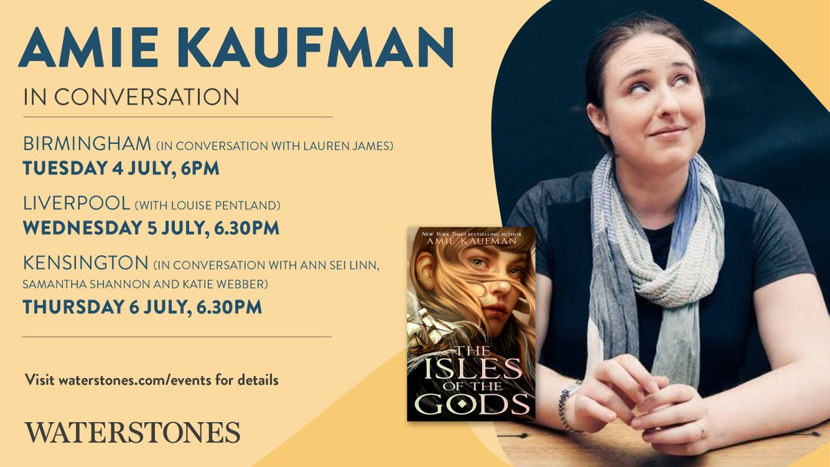 Join us for an enchanting evening with New York Times bestselling author, <a href="/AmieKaufman/">Amie Kaufman News + Updates</a> as she discusses her latest book ‘The Isles of the Gods’.

Amie will be in conversation with @Lauren_E_James author of ‘The Reckless Afterlife of Harriet Stoker’.

Tickets available below!!