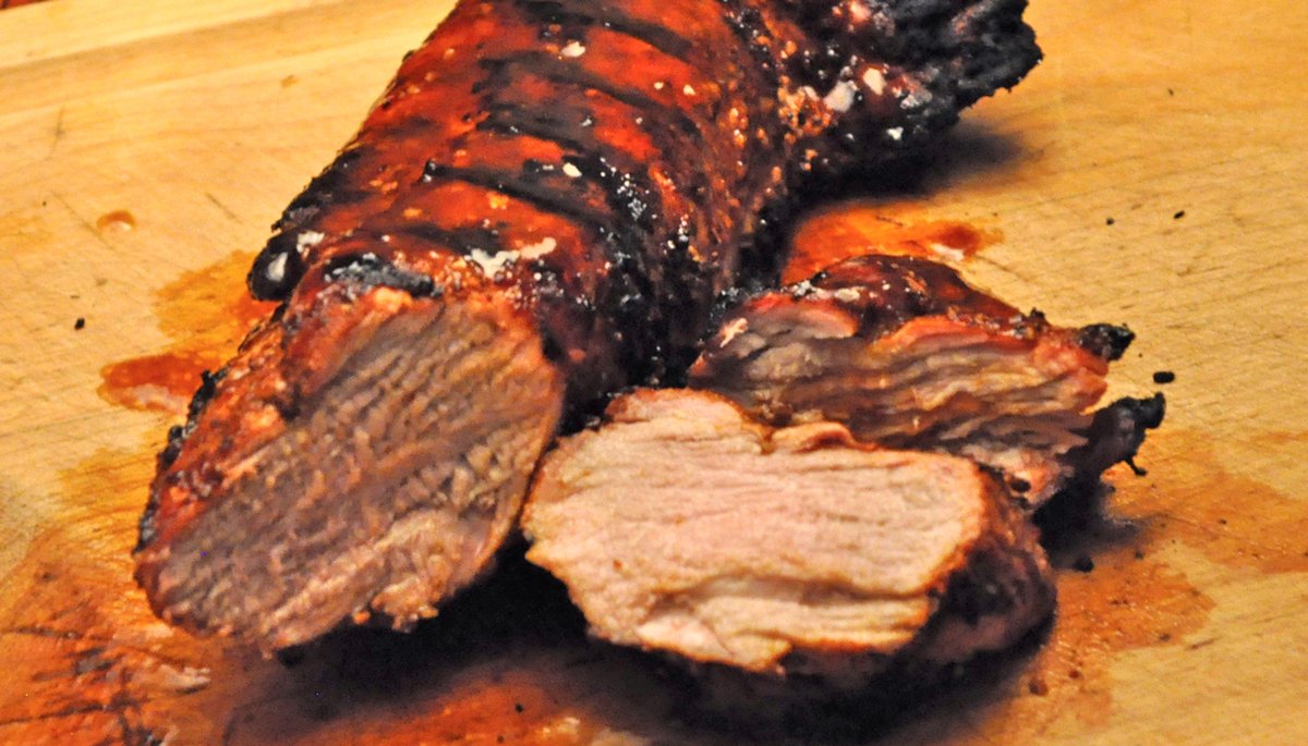 Pork Tenderloin, cooked on the #barbecue with a quick, homemade #BarbecueSauce It's #SummerCooking  #porktenderloin #BBQPork  thymeforcookingblog.com/2022/06/barbec…