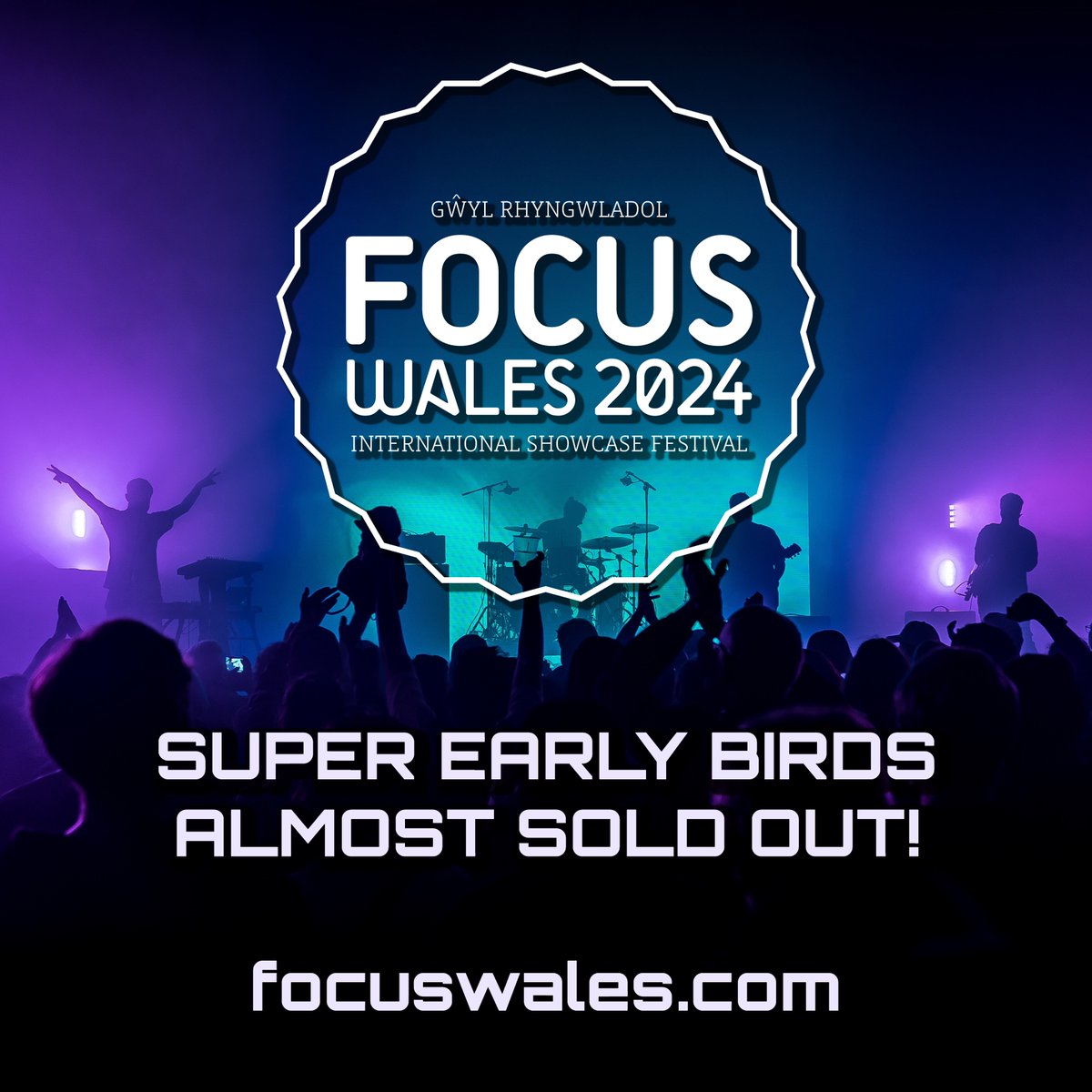 Diolch : Thanks 🎫Our Super Early Bird tickets for FOCUS Wales 2024 are already close to selling out! Get your discounted festival tickets before they're gone 🎪  FOCUS Wales 2024 will mark our 14th year, and takes place in #Wrexham over 9th-11th May!  focuswales.com 🍭