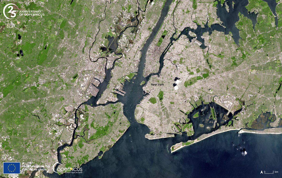 New research says New York City is sinking at an average rate of 1 to 2 millimetres a year

While the process is slow, researchers say parts of the city will eventually be underwater

⬇️ Image acquired by #Sentinel2🇪🇺🛰️ over #NYC in the #UnitedStates🇺🇸 on 17 May
