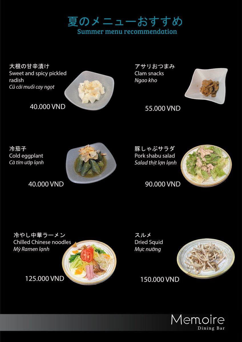 GyozaBarMemoire's tweet photo. こんにちは
お客様へ、
ハノイの夏はどんどん暑くなってきました。
夏の日差しの後、仕事の疲れを癒した後、夏の涼を感じるお料理で、お客様に最高のひとときをお過ごしいただければ幸いです。
ご来店をお待ちしております。💙💙💙
#japanesegyoza #gyozahanoi #餃子ハノイ #餃子バー #dumplingsjapan https://t.co/xuX8X2J30M