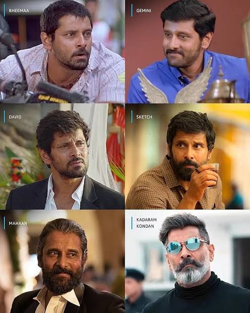 #ChiyaanVikram In 

#Bheema 

#Gemini

#David 

#Sketch 

#Mahaan 

#KadaramKondan