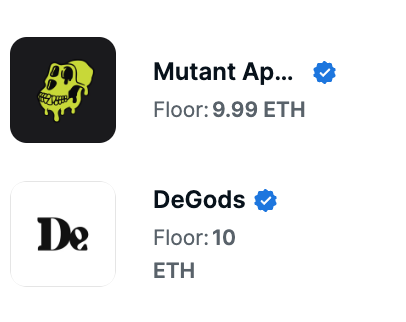 BREAKING: <a href="/DeGodsNFT/">DeGods</a> FLIPS MUTANT <a href="/BoredApeYC/">Bored Ape Yacht Club 🍌</a> IN FLOOR PRICE ON <a href="/opensea/">OpenSea</a>