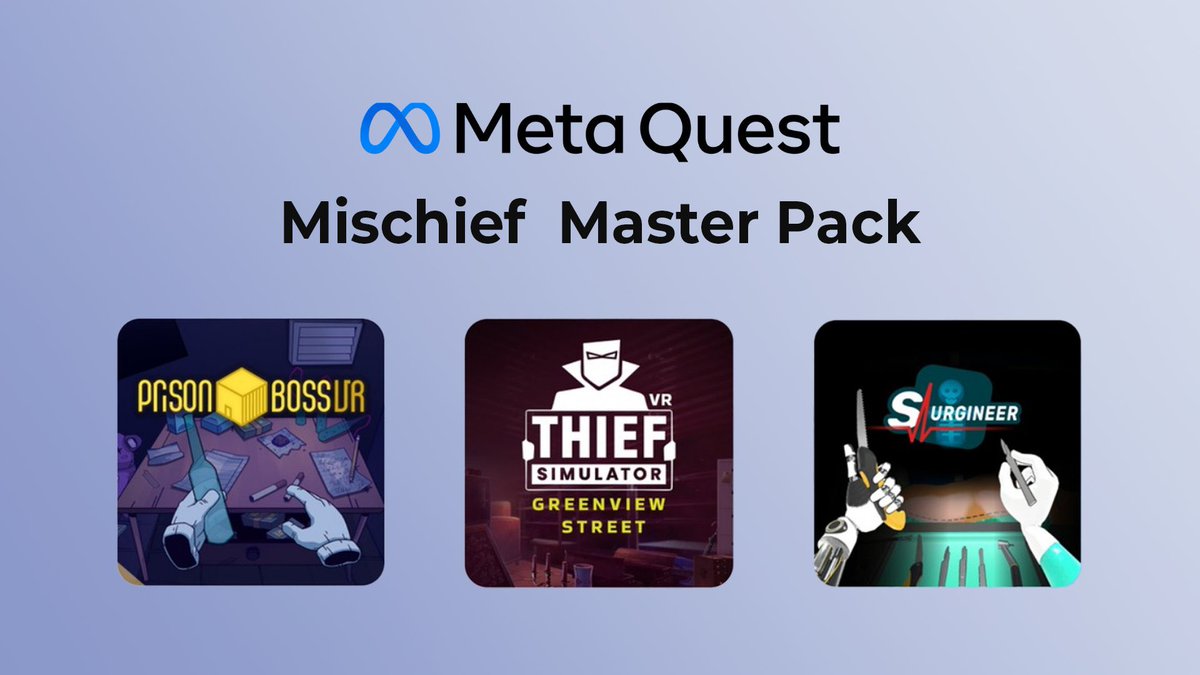 Surgineer π§€ππ«π§ (@surgineervr) on Twitter photo Save up to 50% by getting Surgineer as part of the Mischief Master Pack on the <a href="/MetaQuestVR/">Meta Quest</a> Store! π©Έ π§€ π
oculus.com/experiences/apβ¦ Save up to 50% by getting Surgineer as part of the Mischief Master Pack on the <a href="/MetaQuestVR/">Meta Quest</a> Store! π©Έ π§€ π
oculus.com/experiences/apβ¦