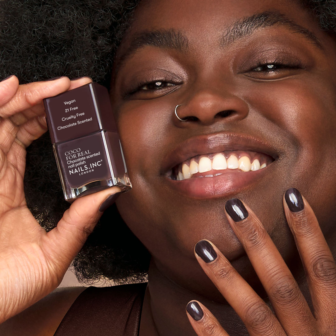 You go, coco! 🍫 Coco For Real is our ultra-rich, chocolate-scented nail polish range in shades to suit everyone, available <a href="/Target/">Target</a> now. Sweet, right?! 🍫

#NailPolish #NaisINC #Target #ShopTarget #TargetBeauty