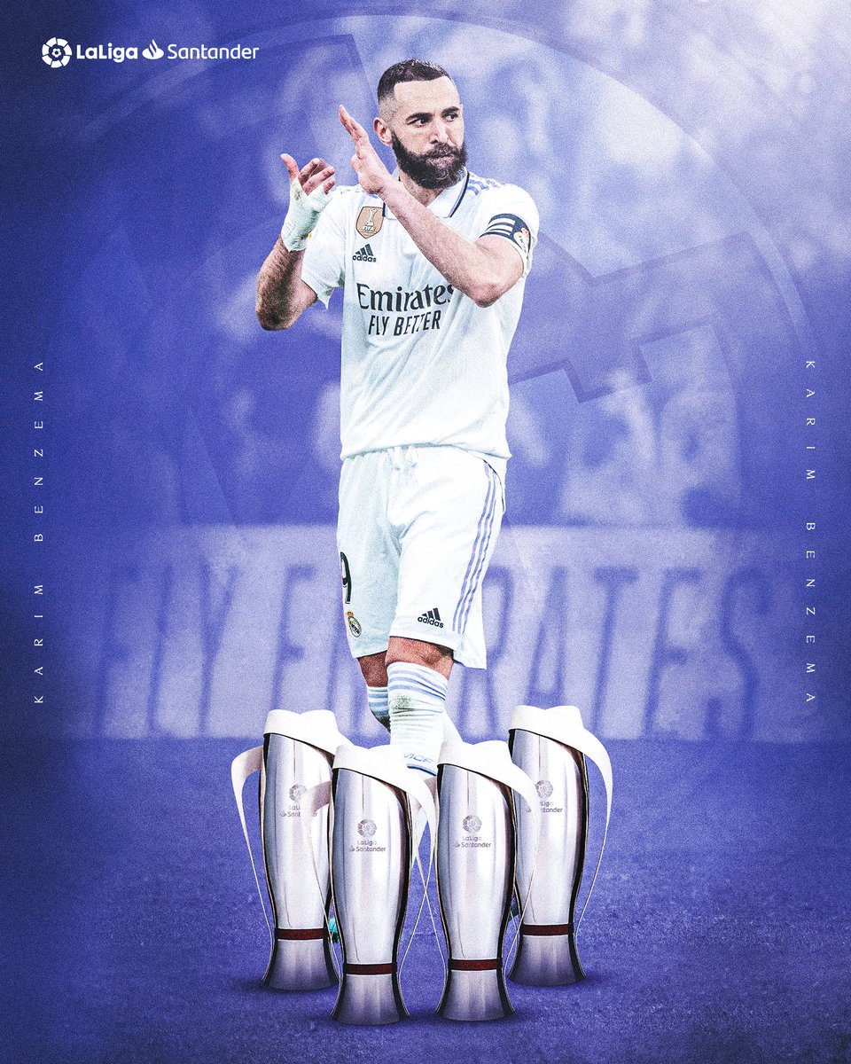 🏆 2011-12
🏆 2016-17
🏆 2019-20
🏆 2021-22

🔝🌟 <a href="/Benzema/">Karim Benzema</a>, un ℂ𝕌𝔸𝕋ℝ𝕆 𝕍𝔼ℂ𝔼𝕊 ℂ𝔸𝕄ℙ𝔼𝕆́ℕ de #LaLigaSantander.