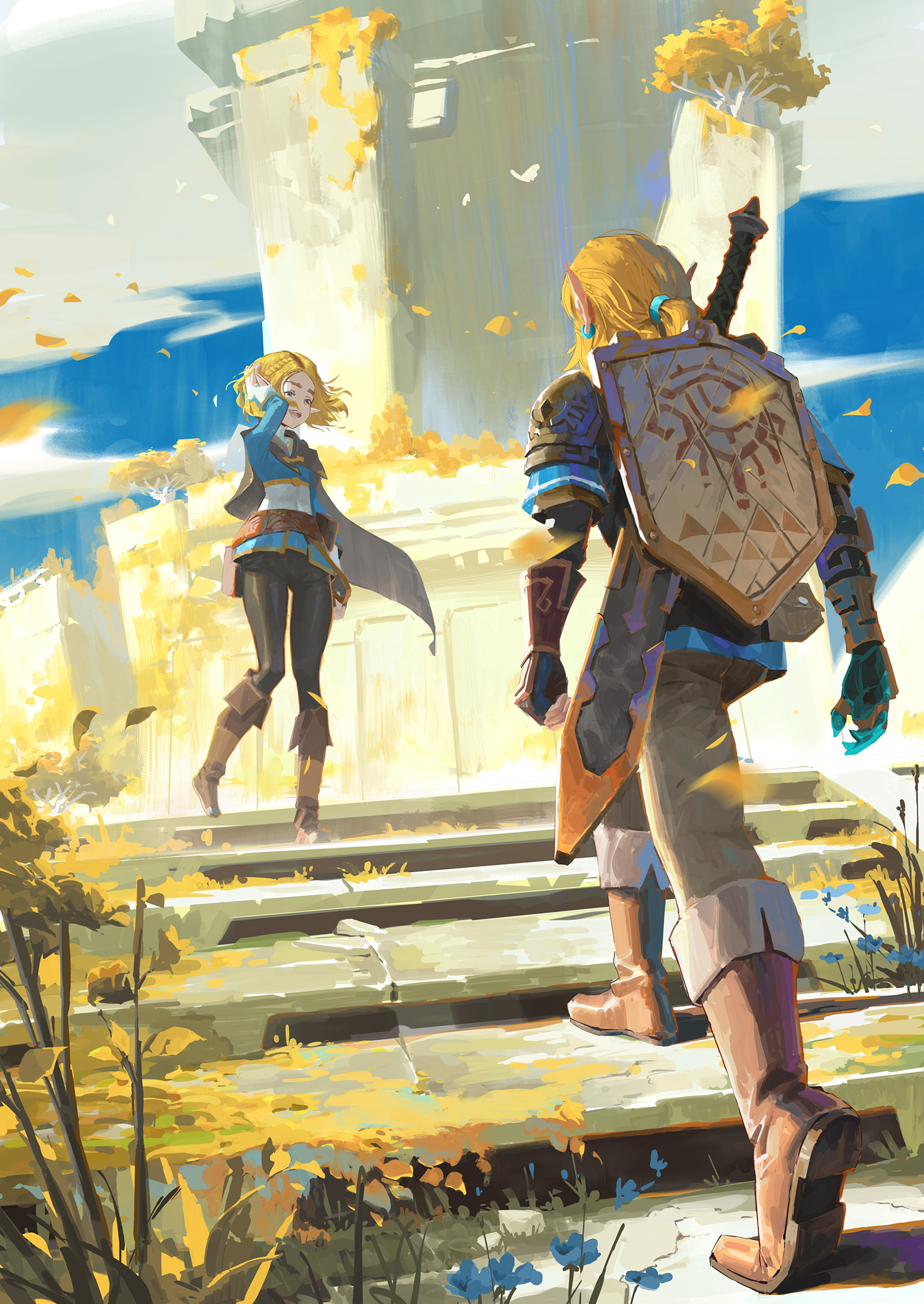 Ramón on X: Zelda and Link (The Legend of Zelda) #fanart