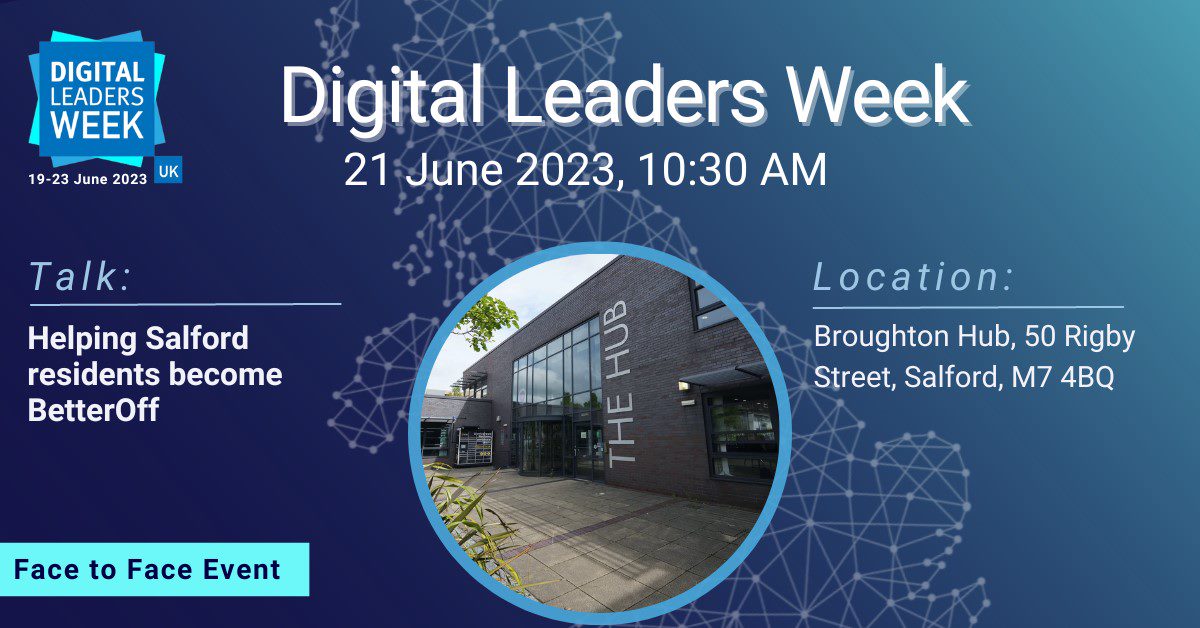 In #DigitalLeadersWeek, Salford teams will share with other councils & @digileaders how we support residents. They‘ll find out how we’re helping people become better off, be it financially or digitally. orlo.uk/0C6FR #DigitalSalford #FixtheDigitalDivide