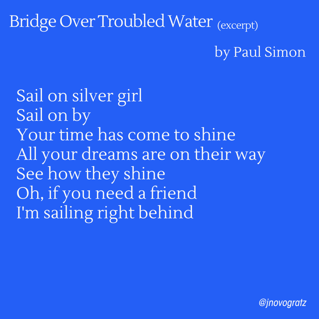 When we dare to dream boldly, magic can happen. And still, we won’t achieve our dreams alone. We need that friend who is sailing right behind (and alongside and sometimes, in front)… Sail on, sail on…