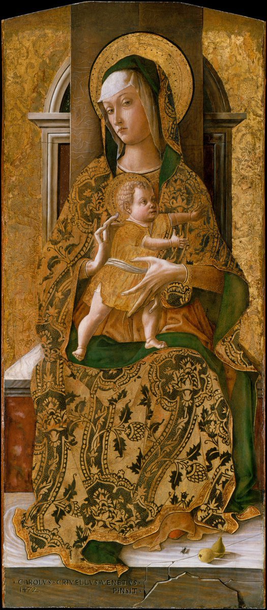 Madonna and Child Enthroned by Carlo Crivelli #europeanart #metmuseum