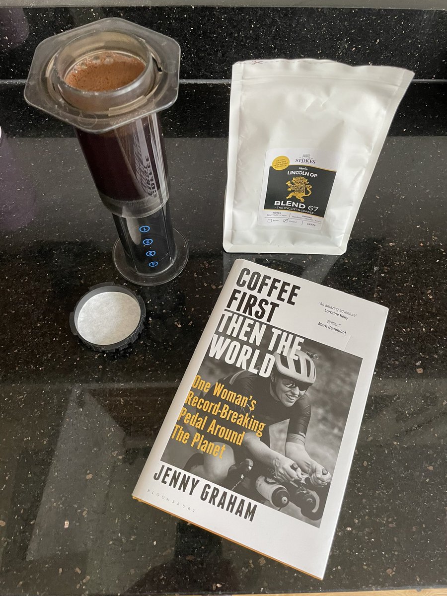 Now to find a shady spot in the garden… Had to wait for the better half to finish the book but now it’s my turn <a href="/jennygrahamis/">Jenny Graham</a> <a href="/LincolnGrandPri/">Rapha Lincoln Grand Prix</a> <a href="/StokesCoffee/">Stokes Tea & Coffee</a>
