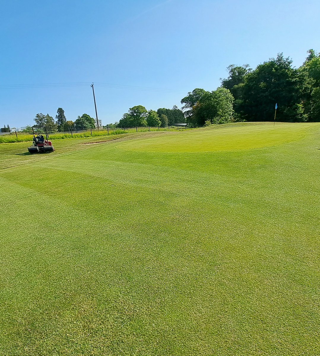 fancey76's tweet image. Made a nice change to get the mowers out @baronessuk this morning instead of lumping and dragging hoses. 
Greens looking pacy and approaches tight after recent double v-cut and top-dress ahead of our Open Day @SouthwickParkGC 😎