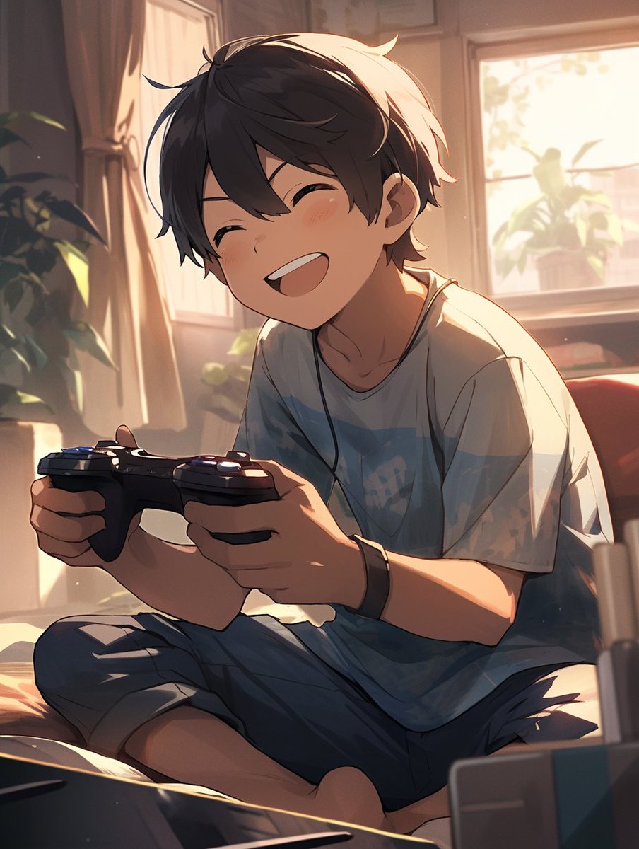 rotasukeAI's tweet image. ゲームしている可愛い子を眺めていたい