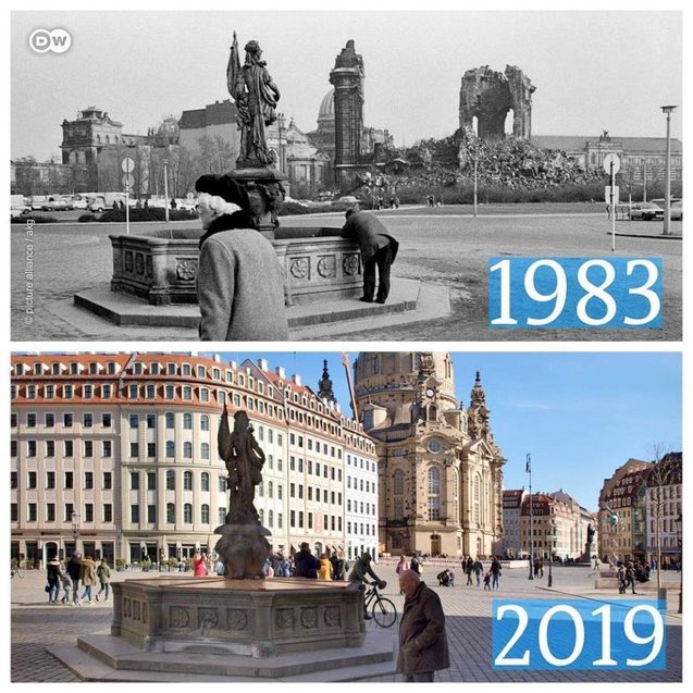 Dresden, Germany, 1983 vs 2019.