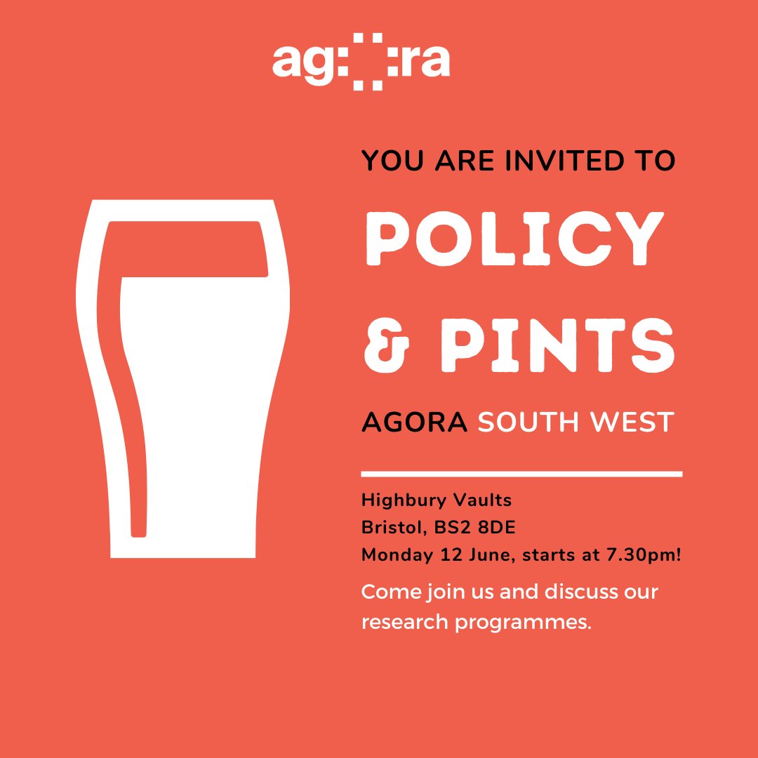 📢 UPDATE: Policy &amp; Pints in Bristol will now take place on Monday 12 June

Policy &amp; Pints in London is going ahead as usual tomorrow, we hope to see you there! See below for all the details 👇