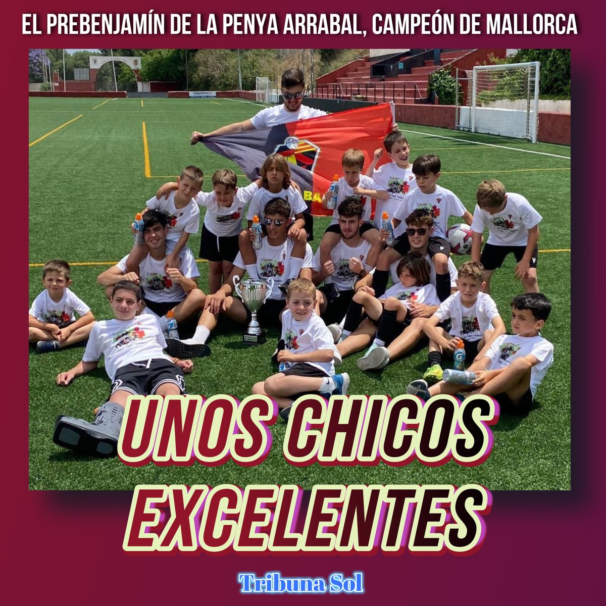 Tribuna_Sol's tweet photo. 🏆¡𝘽𝙍𝘼𝙑𝙊, 𝘾𝙃𝘼𝙑𝘼𝙇𝙀𝙎!🏆

❤️ El Prebenjamín A de la @Penyaarrabal se lleva el Campeonato de Mallorca tras imponerse en una emocionante final decidida en la tanda de penaltis ante la @sdlasalle 

✅ 3-3 (1-2 en penaltis)

#TribunaSol https://t.co/GBnx8h6NRM