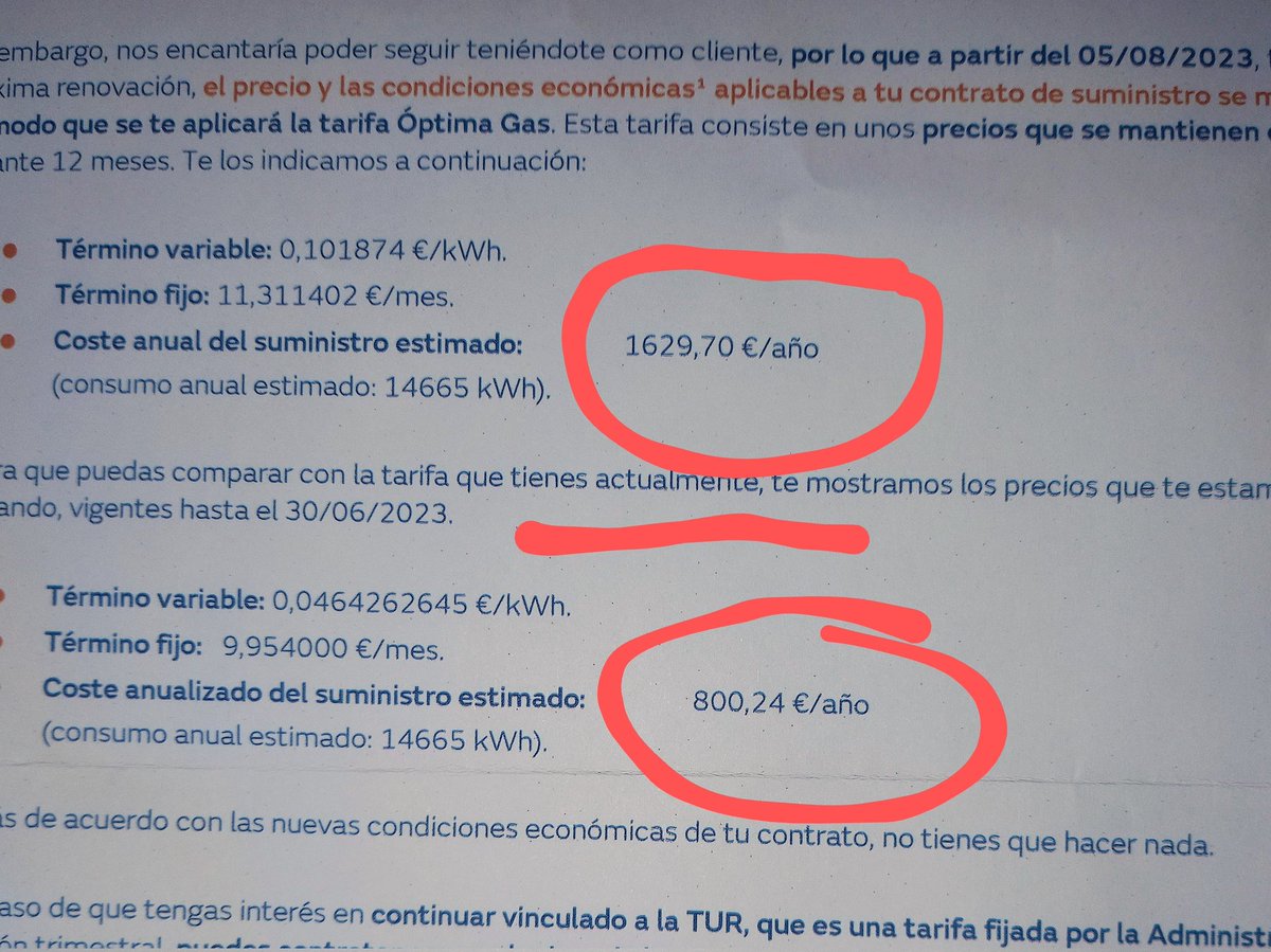 Buenos días <a href="/NaturgyClientEs/">NaturgyClientES</a> a ver si lo entiendo... Después de 9 años como cliente, el año que viene me cobráis el DOBLE de este año por mi contrato de #gas con las mismas prestaciones... y que si "quiero quedarme con vosotros" no tengo que hacer nada... Es así...?! 🤔