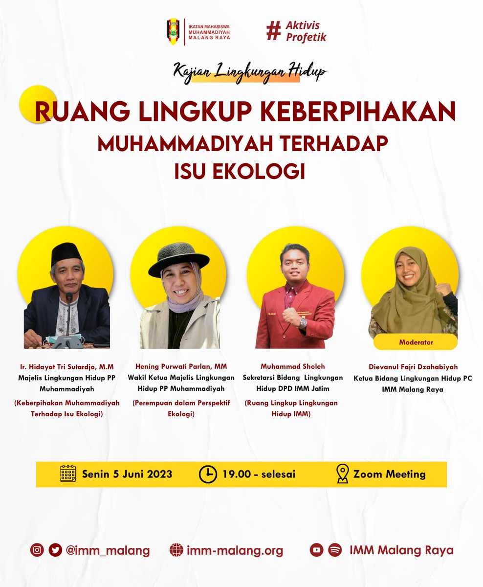 Lingkungan bukanlah sekedar tumbuhan yang hidup di bawah naungan alam. Lingkungan lebih dari itu dan merupakan penopang abadi bumi agar terus hidup.
Yuk ikuti Kajian Lingkungan Hidup PC IMM Malang Raya.
.
.
.
#AktivisProfetik
#IMM5.0
#NewEraofIMM5.0
#SaveTheEarth