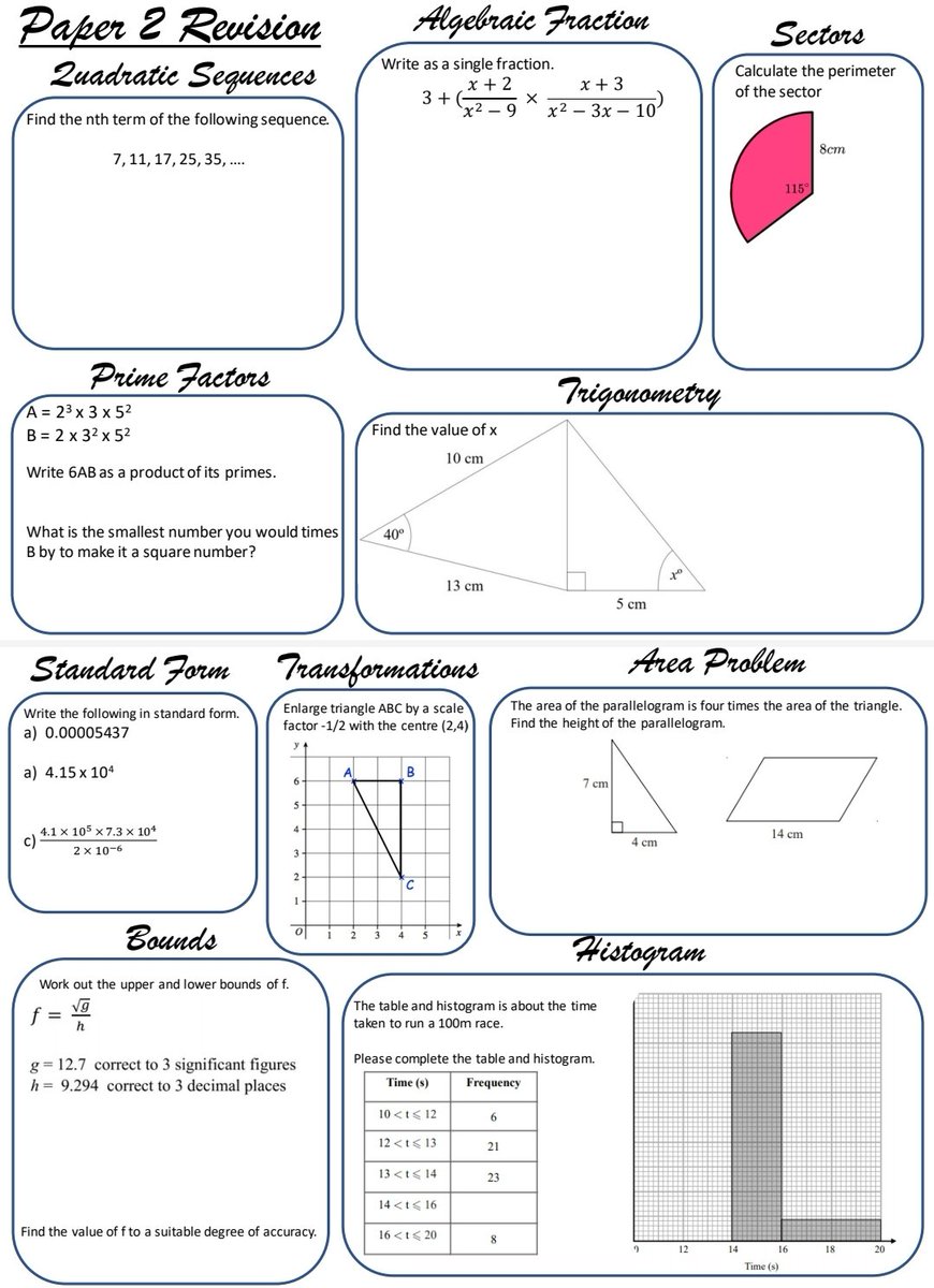Made a new revision mat for Tuesdays after school focus session #edexcelmaths #mathsgcse #maths linkedmaths.weebly.com