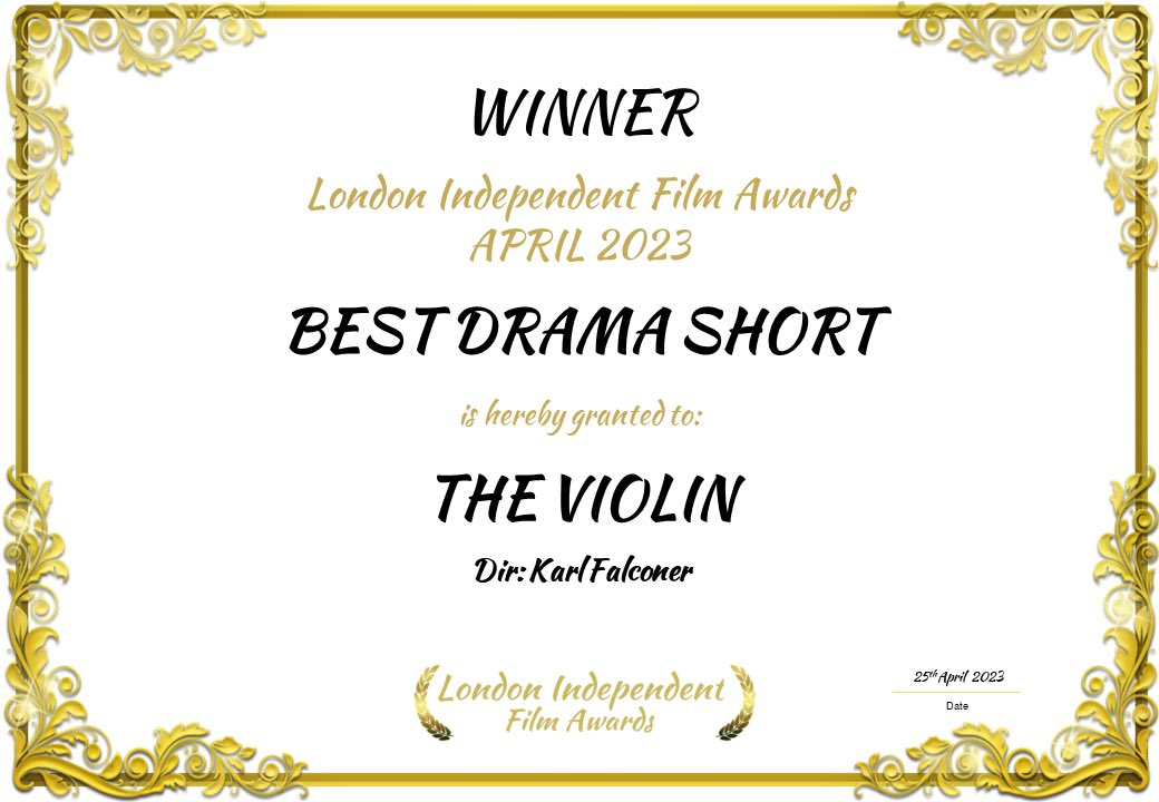 Exciting news to share that the Short Film ‘The Violin’, I had the opportunity to work on earlier this year, has won the ‘Best Drama Short’ at the London Independent Film Awards.

✨Massive congratulations to the whole crew <a href="/_ThePurpleDoor/">Liverpool PurpleDoor</a> and fellow co-star <a href="/EmmaFernell/">Emma Fernell</a> ✨