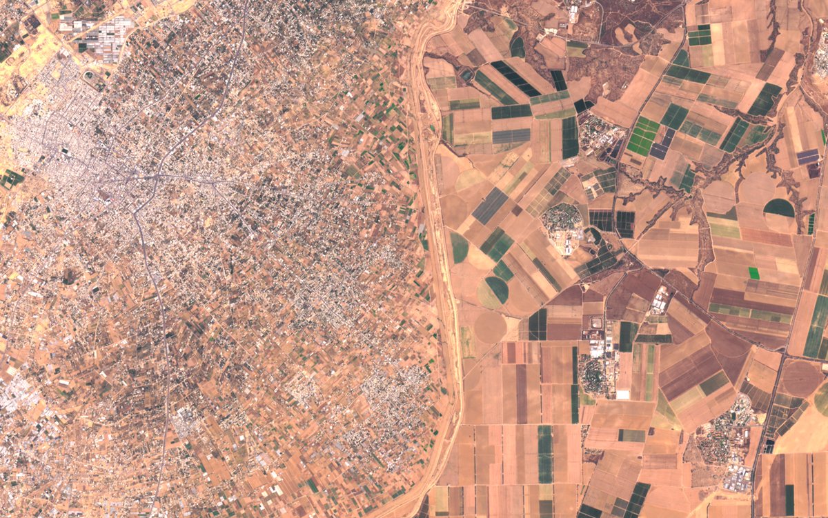 #Gaza #Palestine || #Israel
No matter how many times I take a look at this, I always find it ...shocking...

#Copernicus #Sentinel2 🛰️ 2023-05-30 
Full Size: flic.kr/p/2oEYHLE 🧐