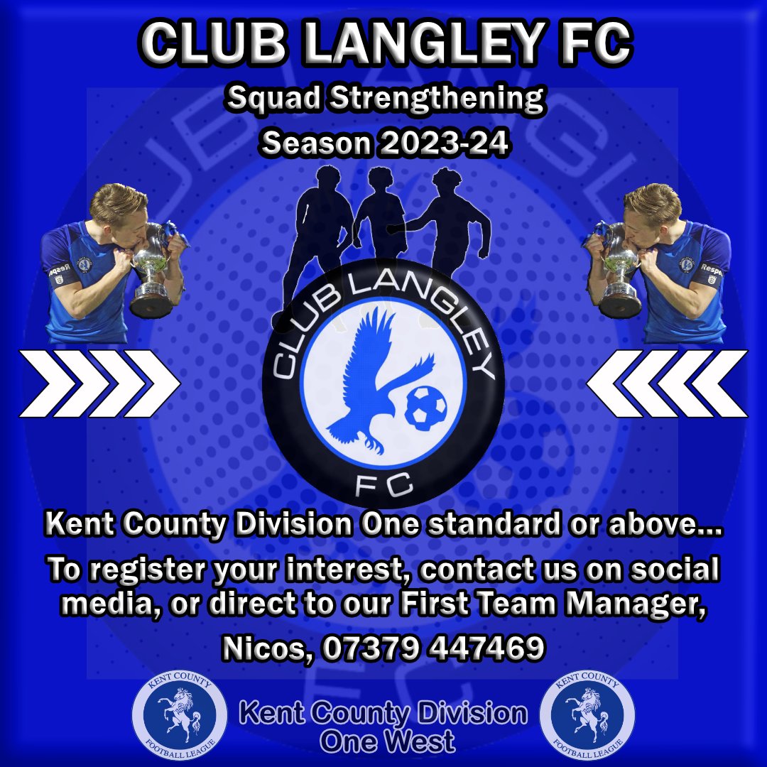 LangleySportsFC's tweet photo. #Squad #Strengthening 
With the season only just ending, we are already looking to plan &amp;build for the 2023/24 campaign. 
Narrowly missing out on promotion last year, we are looking to add to our squad. Pre season starts 5th July. If you're looking for a #NewChallenge call us. https://t.co/CN1YqB7pp4
