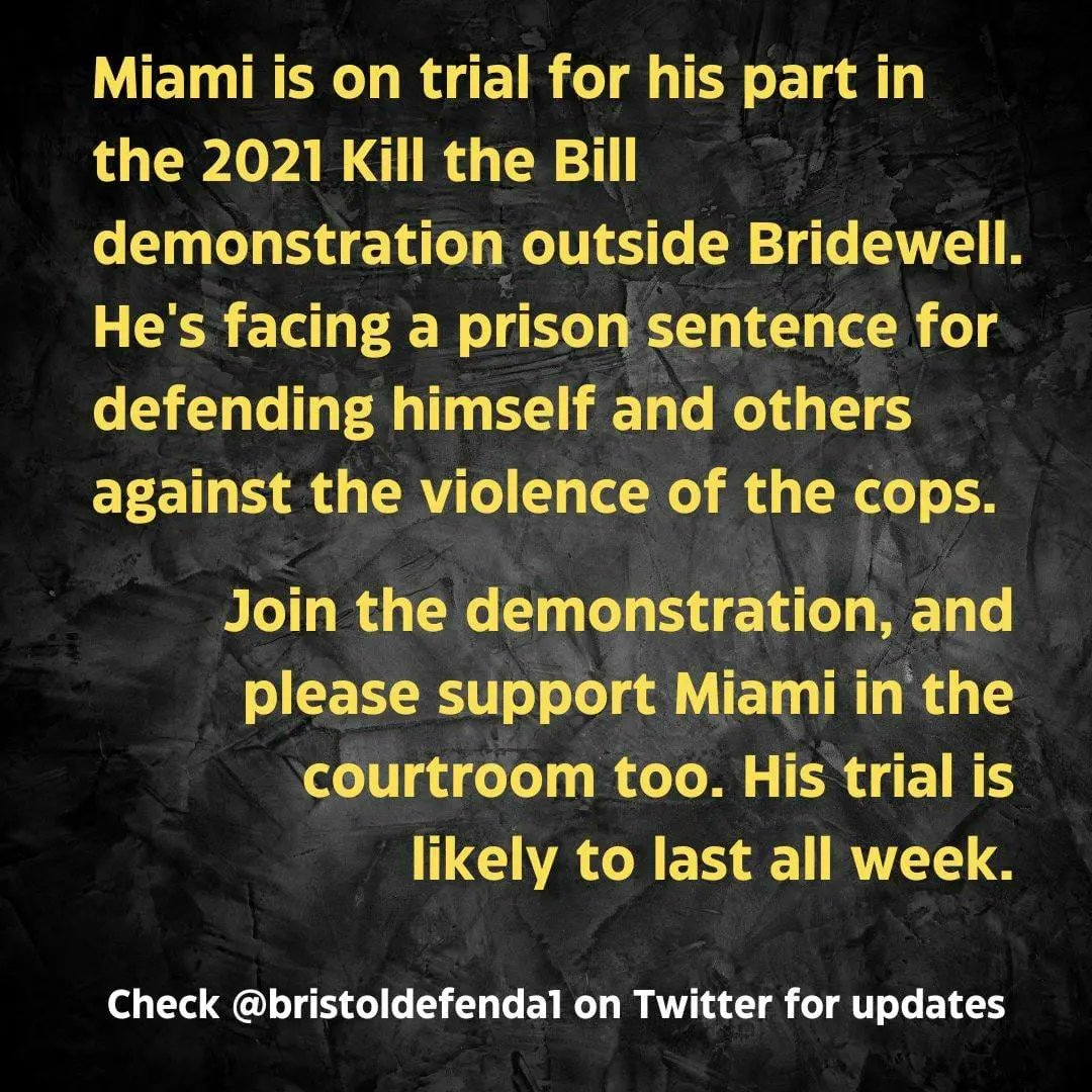 Support Miami!

Join the demo at 9am Monday 5th June outside Bristol Crown Court

1/5