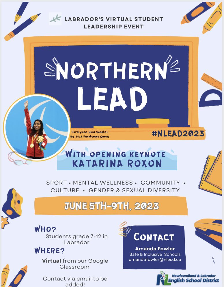 BEGINNING TOMORROW! 🎉 First session 9am ADT/9:30am NDT.  <a href="/acms_nanuit/">ACMS Nanuit</a> @NLAeagles <a href="/JCEMSchool/">JCEM Kapvet</a> <a href="/jens_haven/">Jens Haven Memorial School</a> <a href="/BLMFalcons/">B.L. Morrison All Grade School</a> <a href="/QPMSchool/">QPMS School</a> <a href="/MealyMountain/">Mealy Mountain</a> <a href="/JRSSchool/">JRS Middle School</a> <a href="/menihekhigh/">Menihek High School</a> <a href="/HenryGordonAcad/">Henry Gordon Academy</a> <a href="/AcademyBayside/">Bayside Academy</a> <a href="/WillGillettAcad/">William Gillett Acad</a> <a href="/LSASharks/">Labrador Straits Academy</a> <a href="/LakeMelvilleLab/">Lake Melville School</a> <a href="/SPS_BlackTickle/">St. Peter's School</a> <a href="/cmwhawk/">Tina White</a>