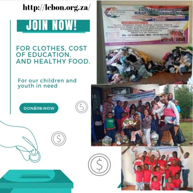 lcbon256's tweet image. Hello, Sir/Madam..

We need your support donate to our charity together we can #helpfighthunger! click here to donate to Lumu Community Based Organization - Child &amp;amp; Youth Care Centre

lcbon.org.za

paypal.me/lcbon

#givingback #savelives  #donatetoday #charity