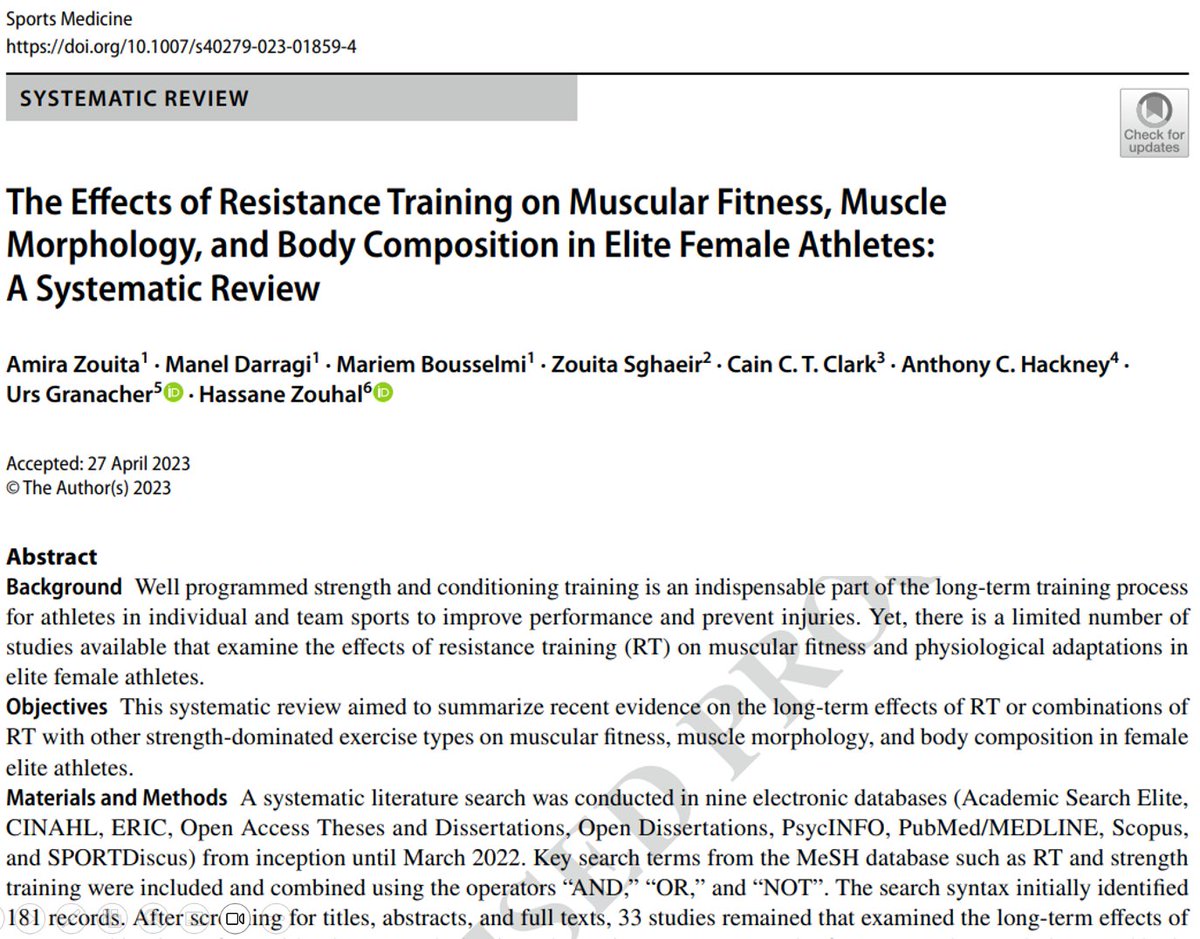 Galley proofs done! A new #Femalephysiology #Femaleathlete paper is coming out - 🏋️‍♀️ +💪- great collaboration with super colleagues. Thank you.