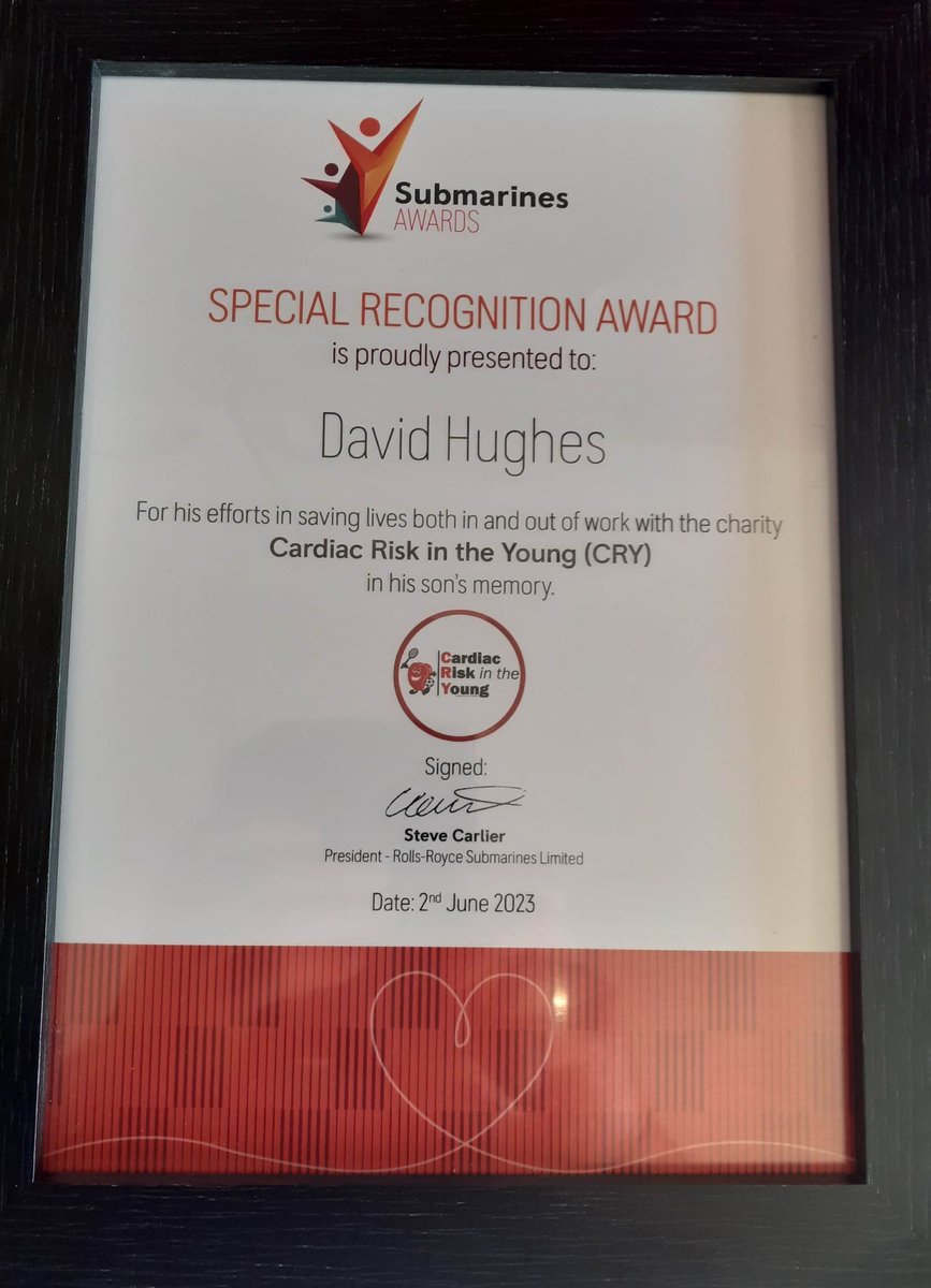 Dave Hughes (@6858davehughes) on Twitter photo Very surprised to receive this special recognition award at the Rolls-Royce submarines awards on Friday. Thank you to everyone concerned. <a href="/CRY_UK/">CRY</a> <a href="/onedanhughes/">onedanhughes</a> <a href="/BBCRadioStoke/">BBC Stoke & Staffordshire</a> Very surprised to receive this special recognition award at the Rolls-Royce submarines awards on Friday. Thank you to everyone concerned. <a href="/CRY_UK/">CRY</a> <a href="/onedanhughes/">onedanhughes</a> <a href="/BBCRadioStoke/">BBC Stoke & Staffordshire</a>