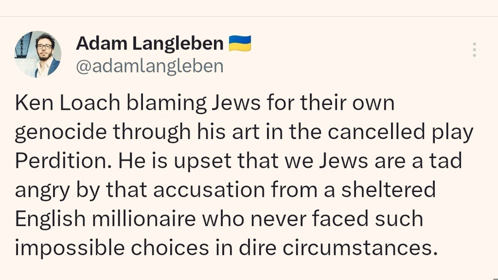 My reward for debunking Adam 'Dunning Kruger effect' Langleben (see thread below) crap on Ken Loach is to finally be blocked by him.