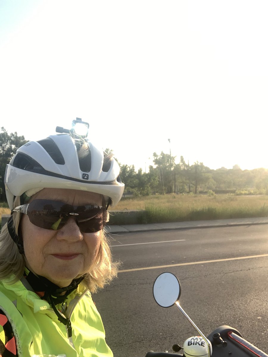 On the way to #BikeforMike - perfect morning.