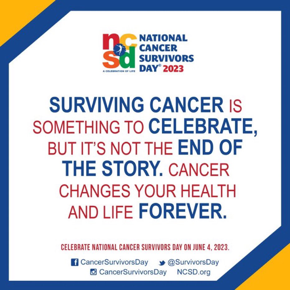 Today is National cancer survivors day. So many reasons to be thankful and so much hope for the future. #NCSD2023