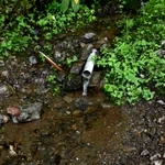 澄んでいて美味しそうな山の湧き水。飲む場合は必ず煮沸を!