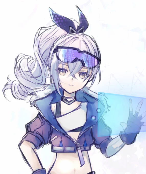 線画を描きたくなくてラフに直接色塗りした銀狼