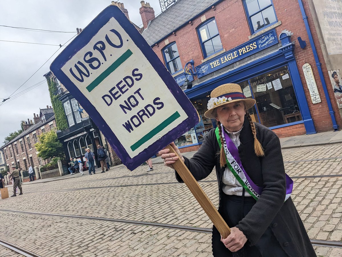 Beamish_Museum's tweet photo. Placards are at the ready and the Beamish Suffragettes are about to rally on our 1900s Town Street! Votes for Women!!! https://t.co/sLLSEAIxAX