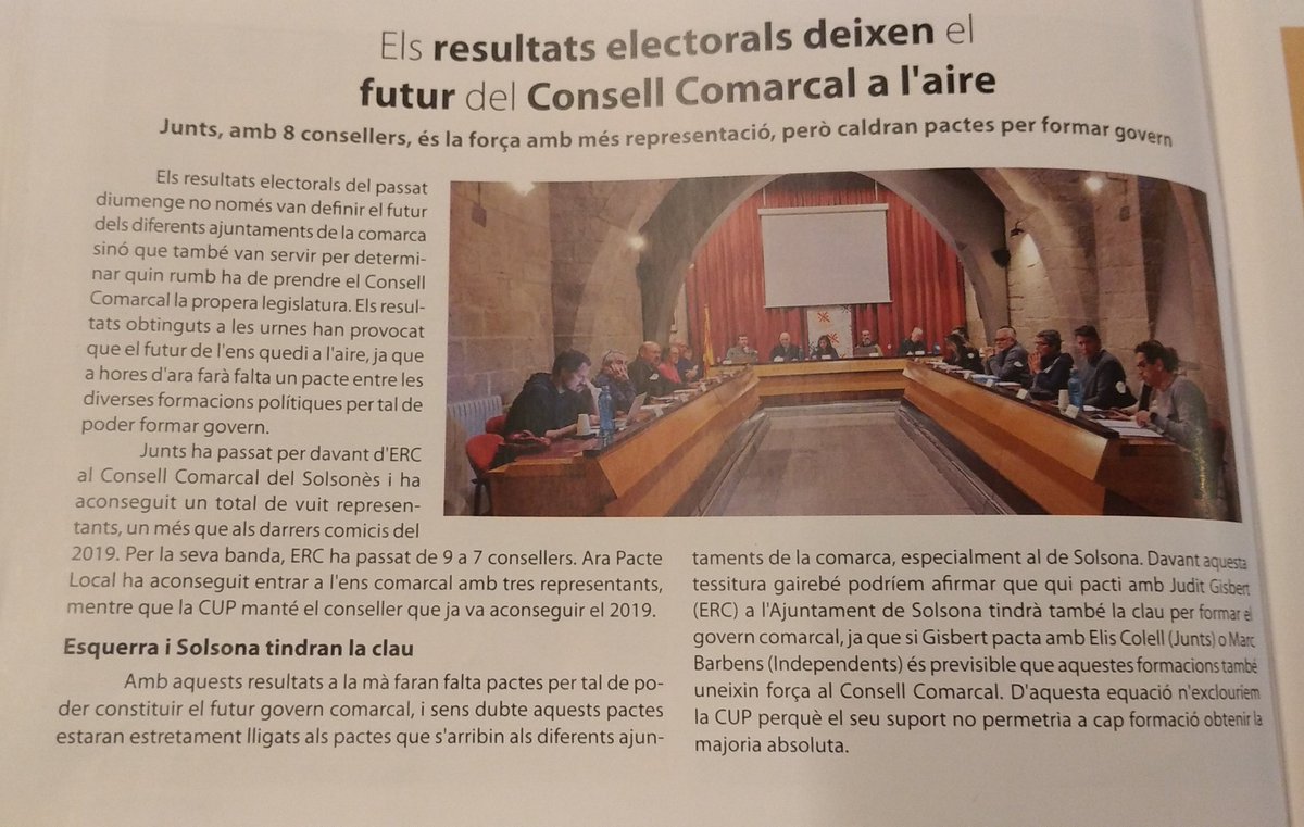 Els resultats electorals deixen el futur del Consell Comarcal a l'aire.