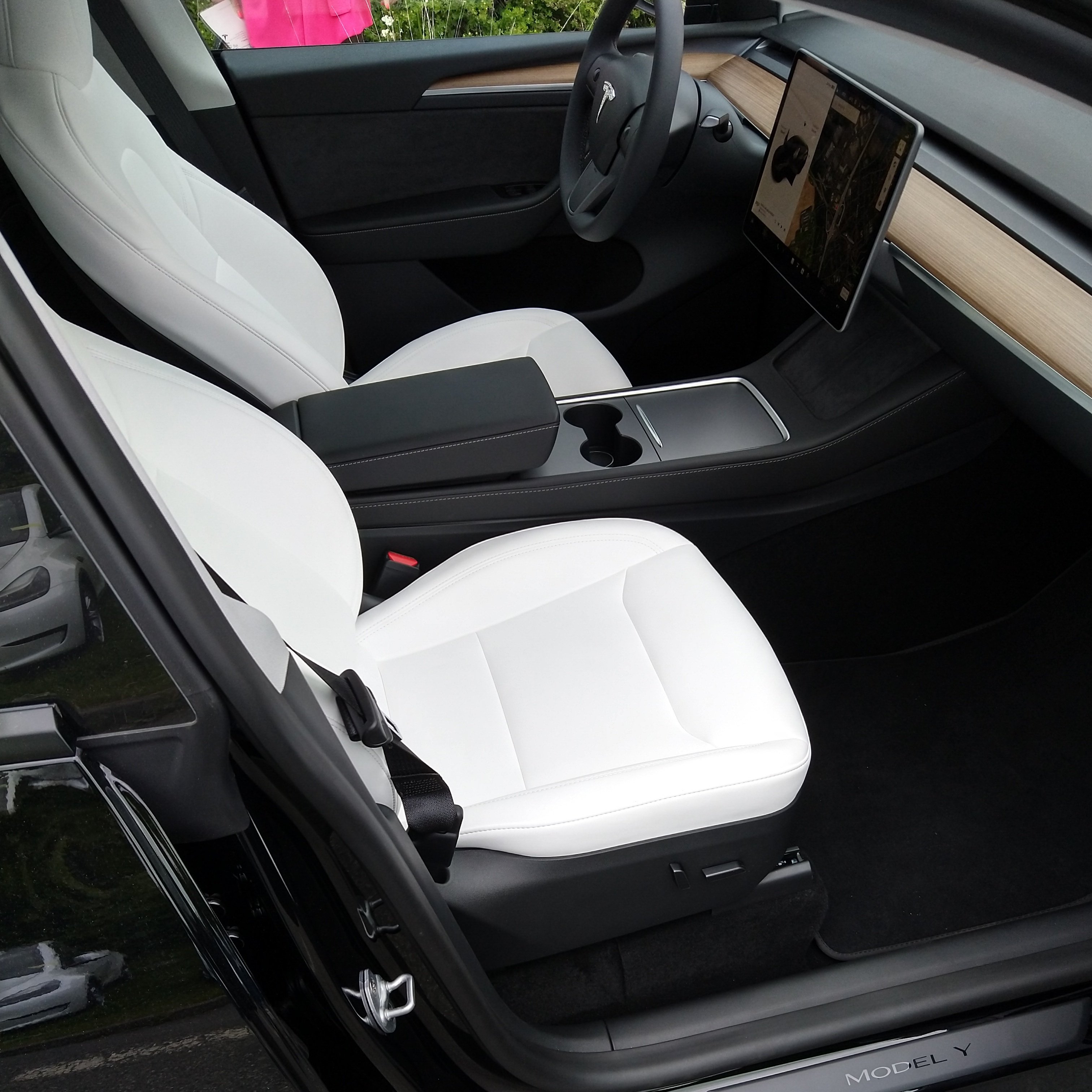 Model y with online white interior