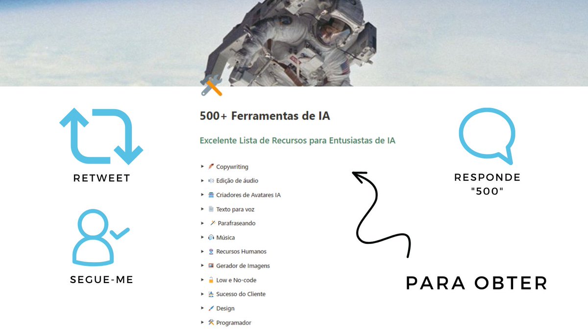 IAGenMoney's tweet image. ChatGPT-4 e Bard vão torná-lo super-humano

Mas com muitas ferramentas de IA disponíveis, é fácil de se perder

Reuni +500 ferramentas de IA para que não perca tempo a procurar

Para obter, GRÁTIS 24h:

1. Segue-me (para que te possa enviar DM)
2. RT este tweet
3. Responde "500"