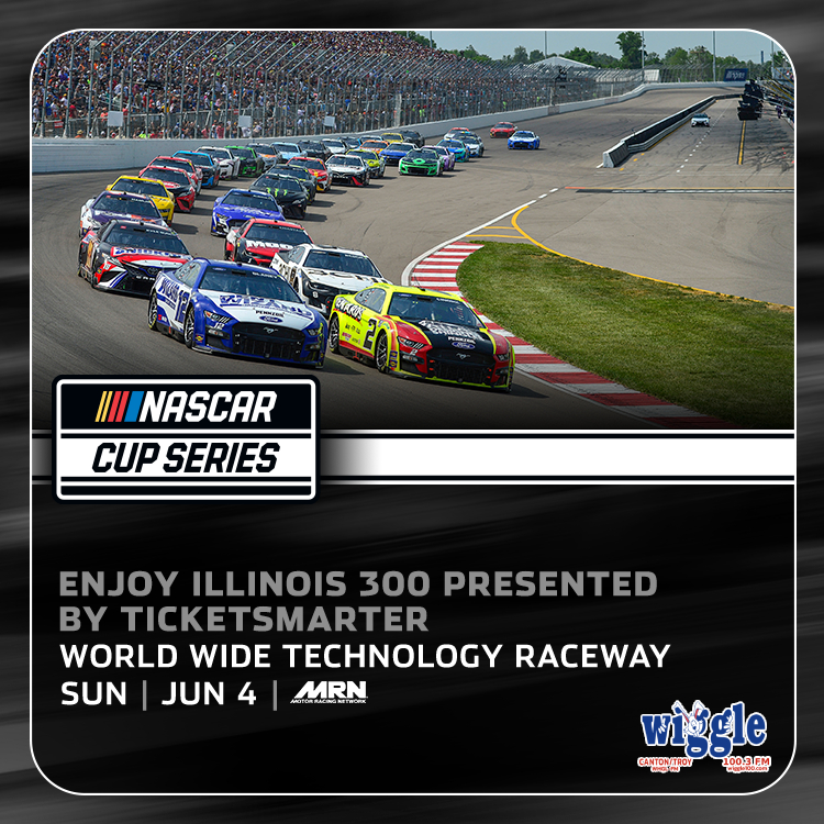 Wiggle100Radio's tweet photo. The #NASCAR Cup Series competes on the banks of the Mississippi River @WWTRaceway! Catch the action of the @enjoyillinois 300 LIVE TODAY at 2:30PM ET! #MRNRace | #NASCAR75 https://t.co/dYPq3fcH8Q