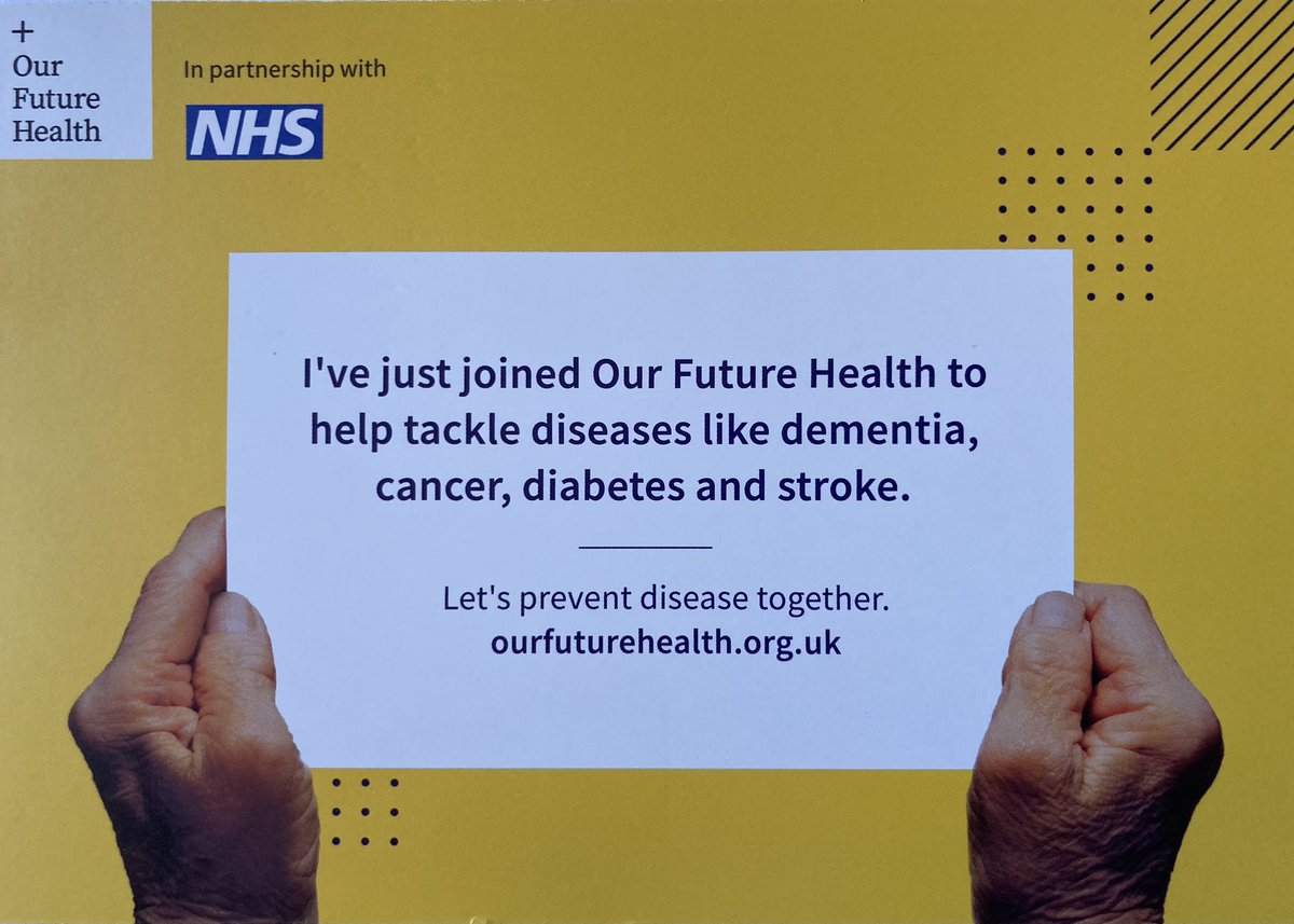 “By creating a community of up to five million volunteers, we can develop new ways to prevent, detect and treat disease.” 

Happy to be one of many volunteers of #ourfuturehealth