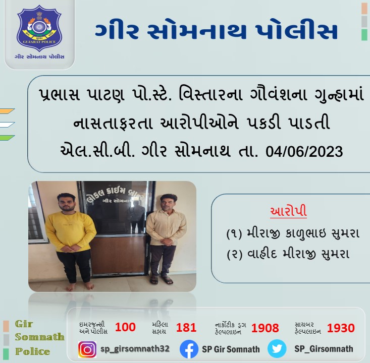 #GujaratPolice
#GirSomnathPolice

@sanghaviharsh 
@Harsh_Office
@dgpgujarat 
@GujaratPolice
@IGP_JND_Range