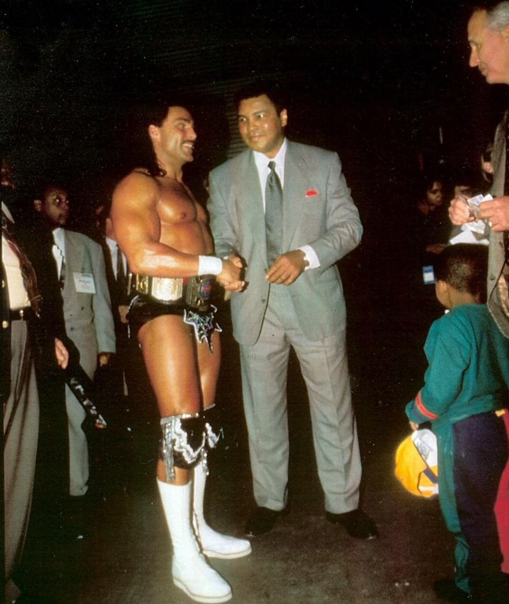 A day I will never forget.
Throughout my career I had the opportunity to meet many pro athletes and celebrities. There was no one I enjoyed meeting more than 'The Greatest' Muhammad Ali. These pictures were taken before my PPV match on October 23, 1994 where I was defending my…