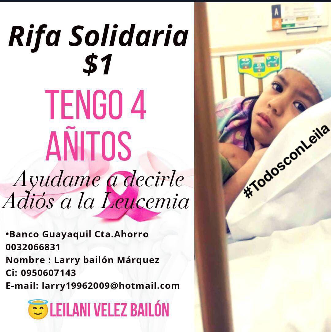 JordanBail2293's tweet photo. @luisantonio_r @LassoGuillermo @PepeRuales @parosemena @luisantonio_r ayúdame difundiendo mi sobrina tiene leucemia estamos haciendo esta actividad para poder salvarla del cancer 🙏🏽 https://t.co/pUvziKB8Z1