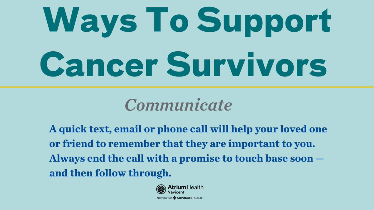 AHNPeach's tweet photo. More than 18.1 million people in the U.S. are cancer survivors and nearly 44 million people worldwide have been diagnosed with cancer within the past five years. On National Cancer Survivors Day, here are some ways to support cancer survivors.
https://t.co/O839nyQDDr https://t.co/QA7O7Td4yb